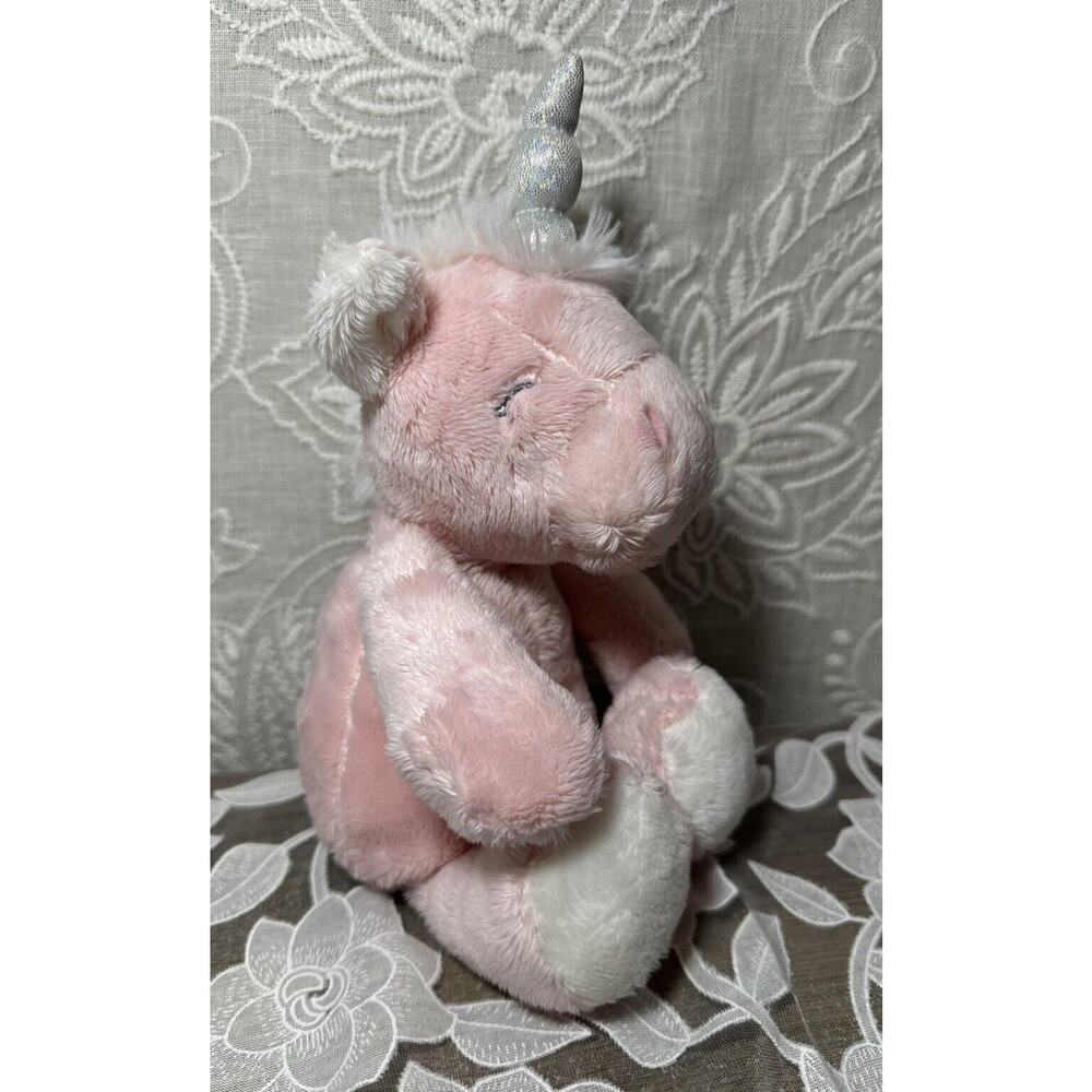 Carters Pink Unicorn Plush Silver Horn Stuffed Animal 67296 2017 Lovey 10 Inch